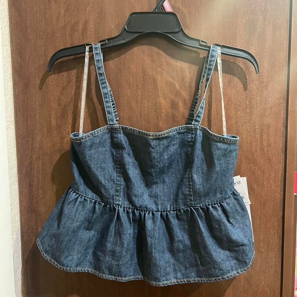 Celebrity Pink - Denim tank top with adjustable straps